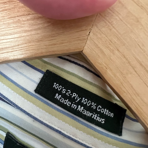 J. Crew | men’s casual yellow and blue stripe button down shirt - M - Picture 6 of 7